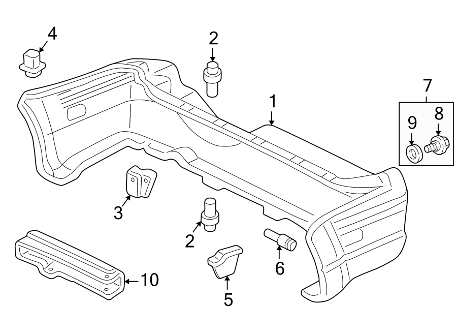 REAR BUMPER. BUMPER & COMPONENTS.