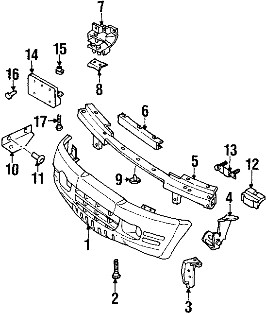 14FRONT BUMPER. BUMPER & COMPONENTS.https://images.simplepart.com/images/parts/motor/fullsize/4462005.png