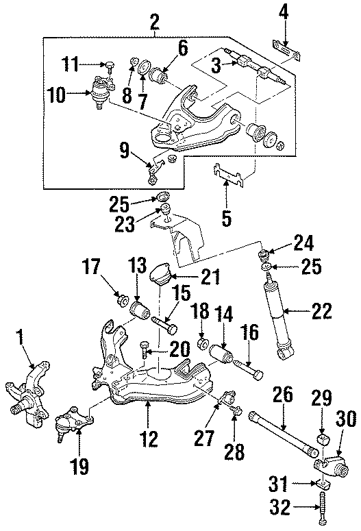 FRONT SUSPENSION. SUSPENSION COMPONENTS.