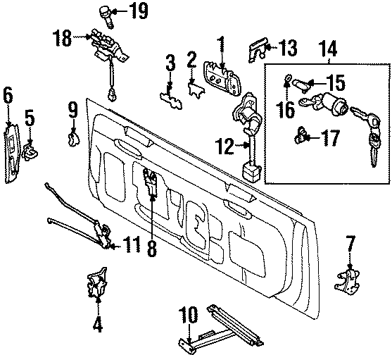 TAIL GATE. LOCK & HARDWARE.