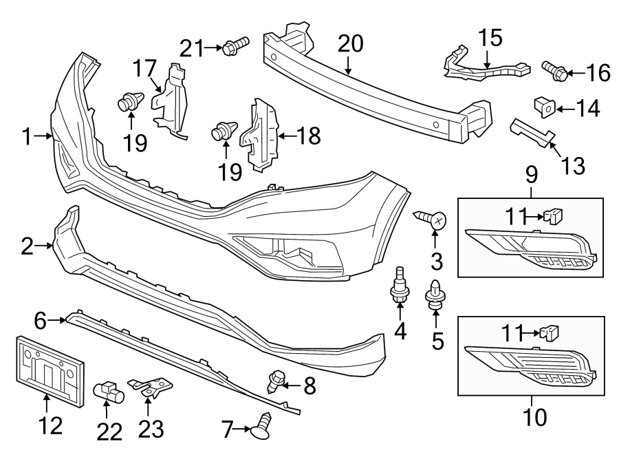 11FRONT BUMPER. BUMPER & COMPONENTS.https://images.simplepart.com/images/parts/motor/fullsize/4463012.png