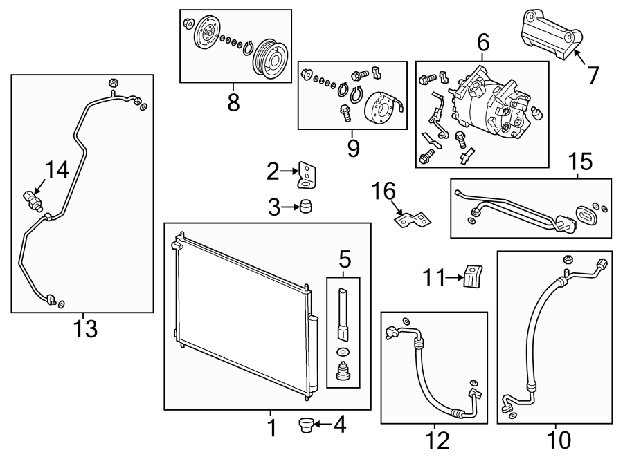 9AIR CONDITIONER & HEATER. COMPRESSOR & LINES. CONDENSER.https://images.simplepart.com/images/parts/motor/fullsize/4463055.png