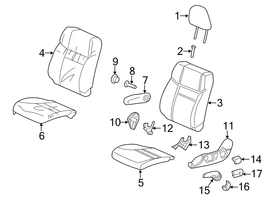 SEATS & TRACKS. DRIVER SEAT COMPONENTS.