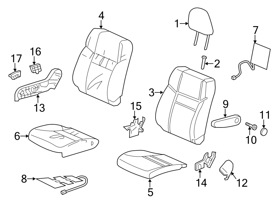 SEATS & TRACKS. PASSENGER SEAT COMPONENTS.