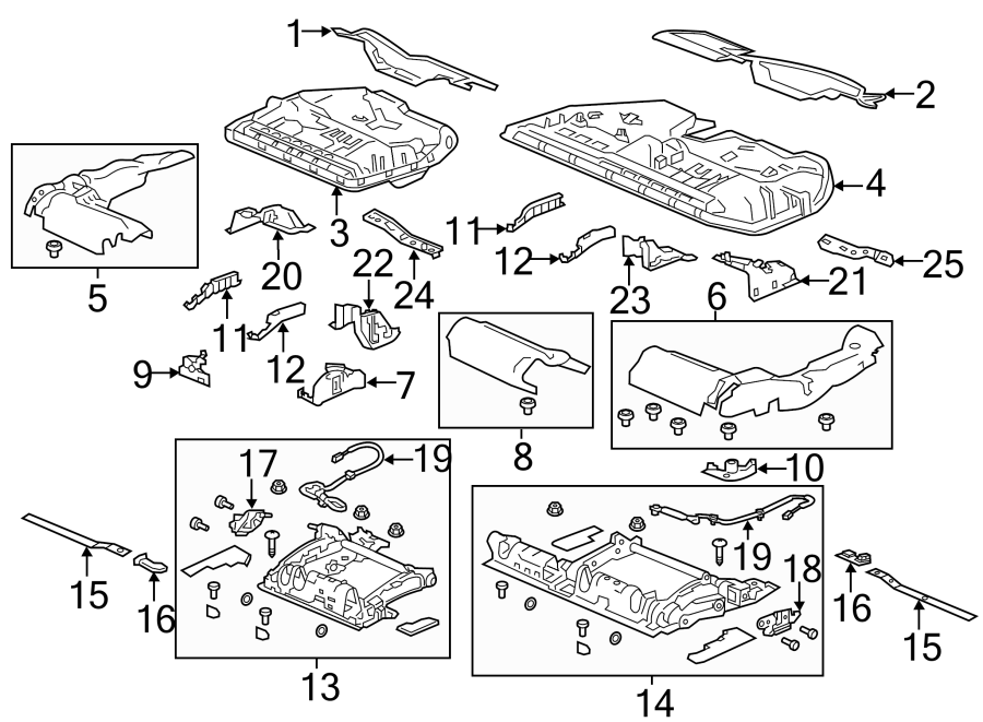 SEATS & TRACKS. REAR SEAT COMPONENTS.