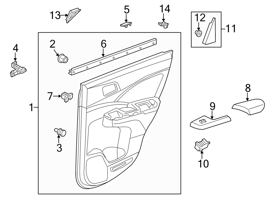 REAR DOOR. INTERIOR TRIM.