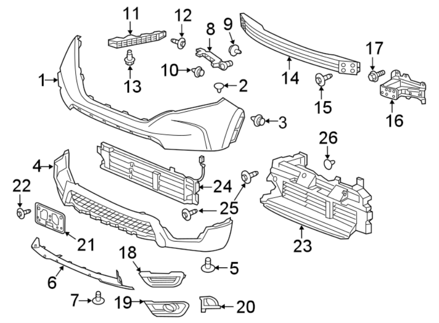 12FRONT BUMPER & GRILLE. BUMPER & COMPONENTS.https://images.simplepart.com/images/parts/motor/fullsize/4464005.png