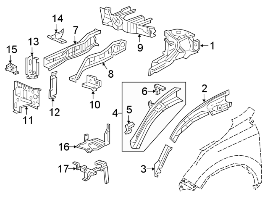 FENDER. STRUCTURAL COMPONENTS & RAILS.