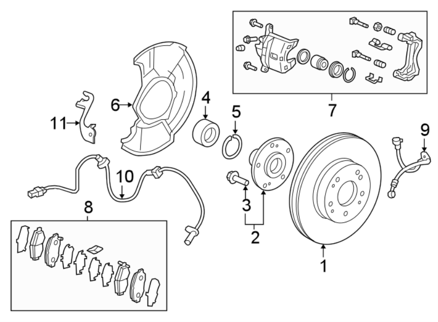 FRONT SUSPENSION. BRAKE COMPONENTS.