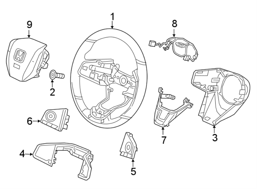 STEERING WHEEL & TRIM.