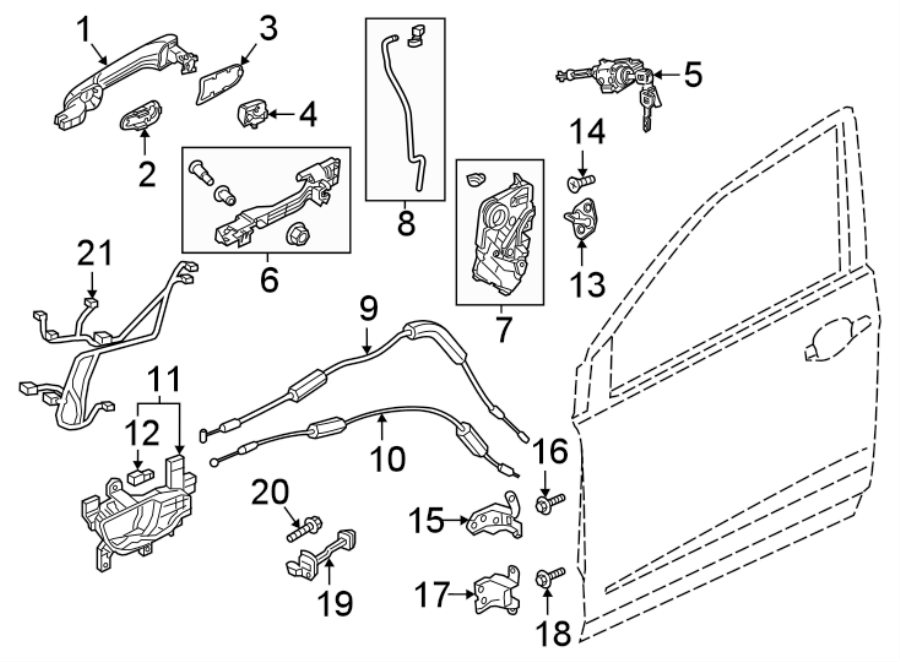 21FRONT DOOR. LOCK & HARDWARE.https://images.simplepart.com/images/parts/motor/fullsize/4464495.png