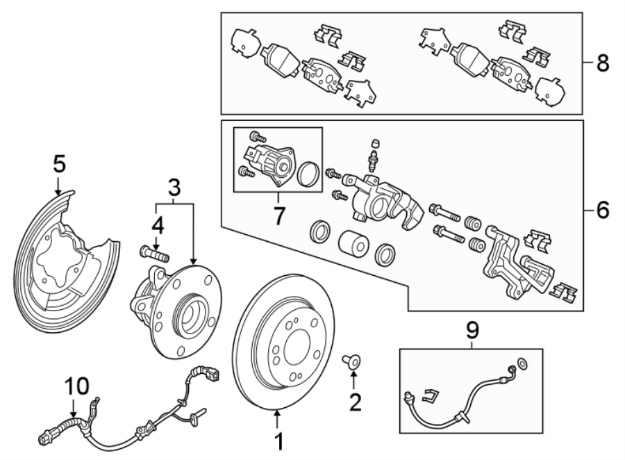 REAR SUSPENSION. BRAKE COMPONENTS.