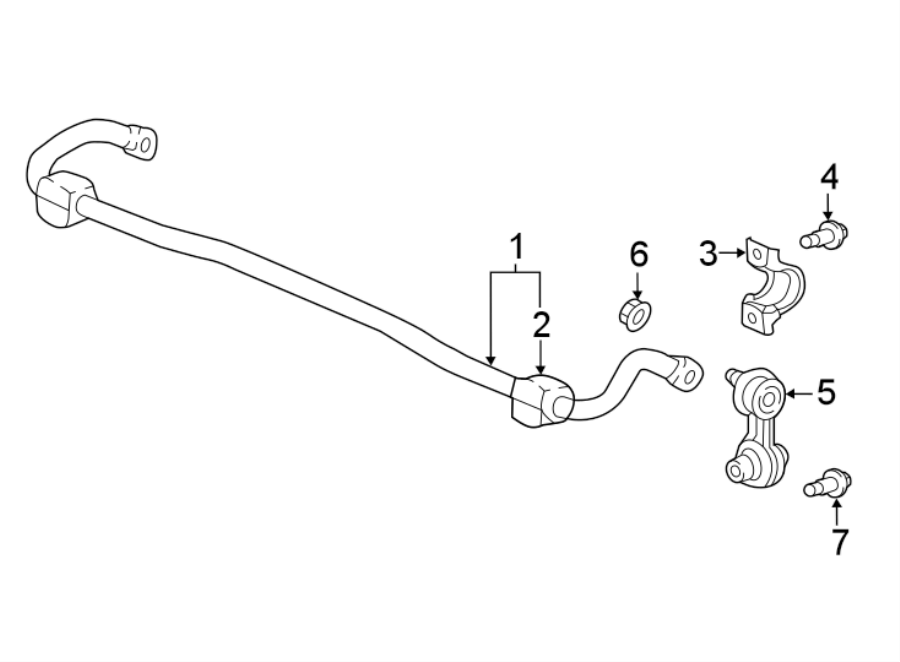 REAR SUSPENSION. STABILIZER BAR & COMPONENTS.