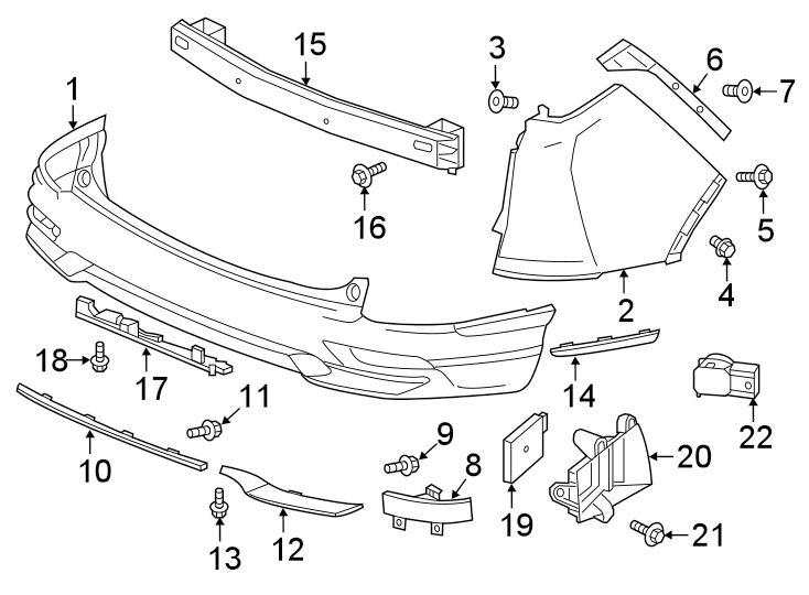 21Rear bumper. Bumper & components.https://images.simplepart.com/images/parts/motor/fullsize/4464705.png