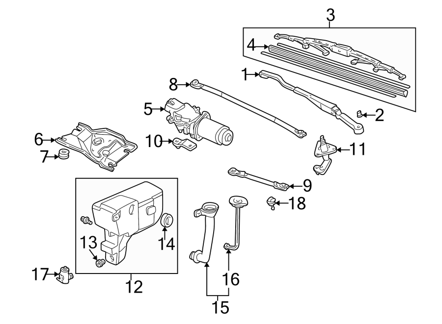 WINDSHIELD. WIPER & WASHER COMPONENTS.