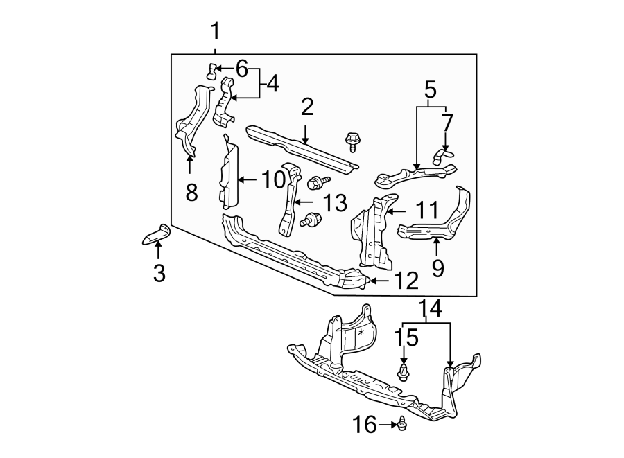 RADIATOR SUPPORT.