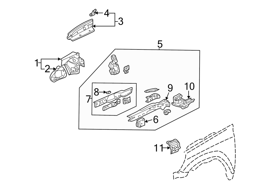 FENDER. STRUCTURAL COMPONENTS & RAILS.