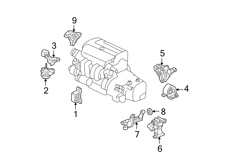 ENGINE / TRANSAXLE. ENGINE & TRANS MOUNTING.