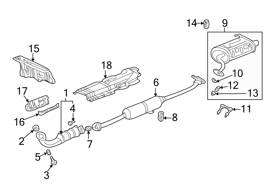 EXHAUST SYSTEM. EXHAUST COMPONENTS.