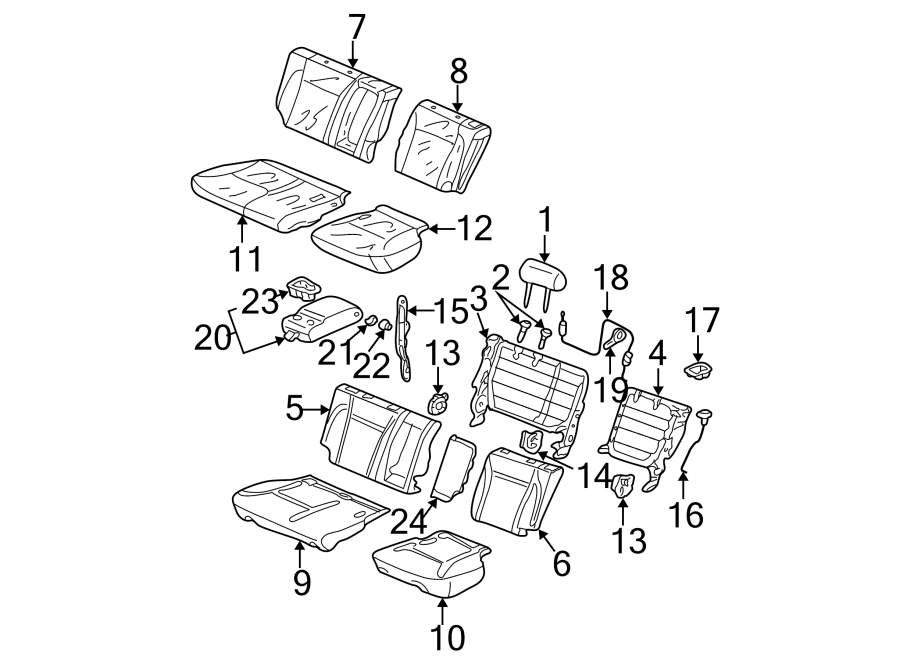 SEATS & TRACKS. REAR SEAT COMPONENTS.