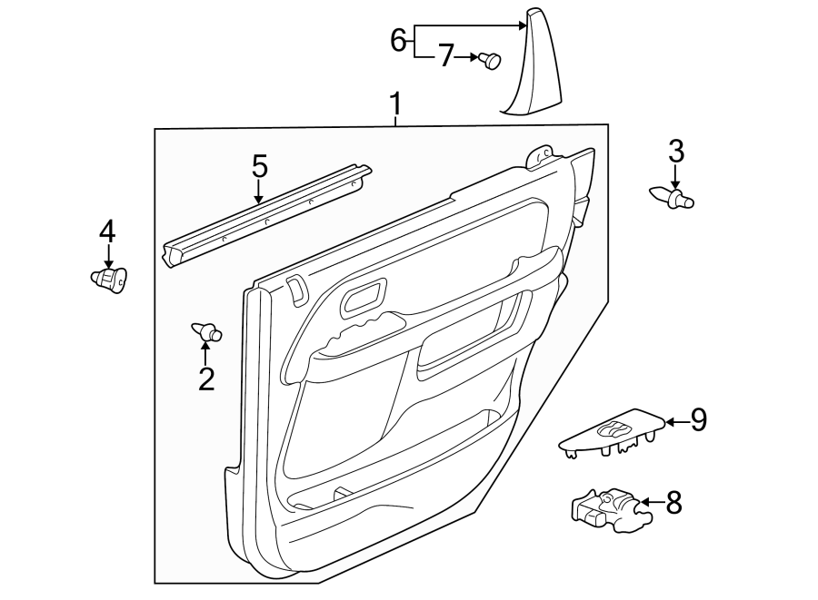 REAR DOOR. INTERIOR TRIM.