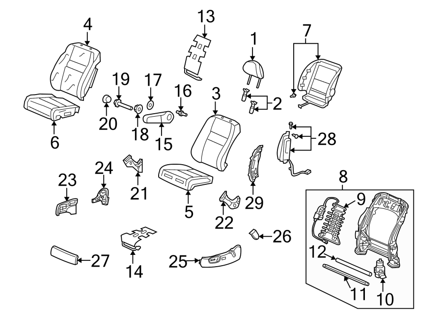 9SEATS & TRACKS. FRONT SEAT COMPONENTS.https://images.simplepart.com/images/parts/motor/fullsize/4467312.png