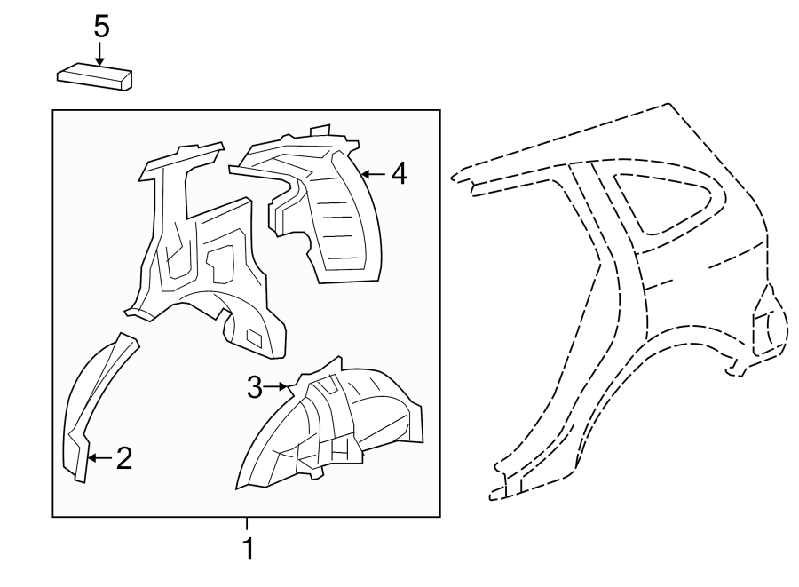 QUARTER PANEL. INNER STRUCTURE.