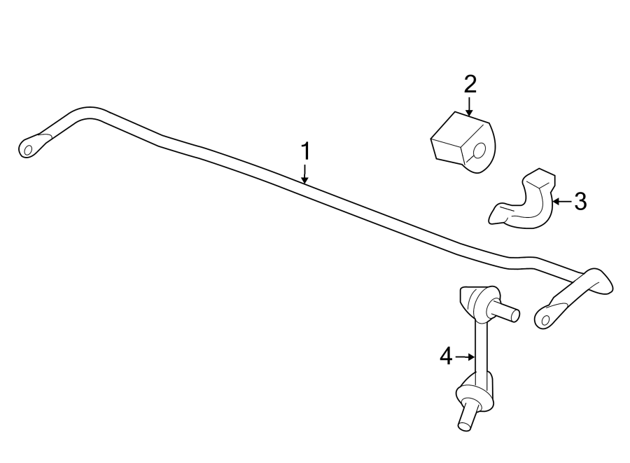 REAR SUSPENSION. STABILIZER BAR & COMPONENTS.