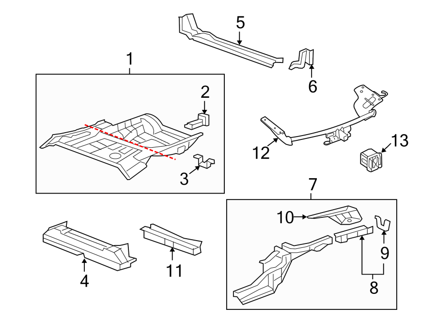 REAR BODY & FLOOR. FLOOR & RAILS.