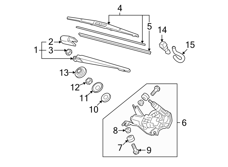 LIFT GATE. WIPER & WASHER COMPONENTS.