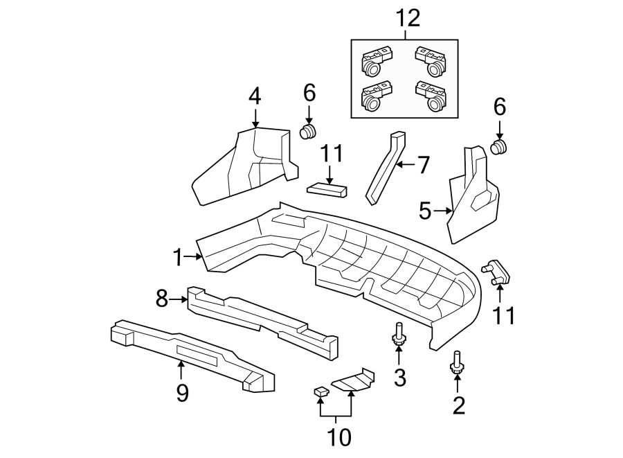 REAR BUMPER. BUMPER & COMPONENTS.