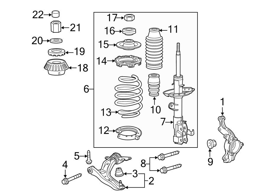 FRONT SUSPENSION. SUSPENSION COMPONENTS.