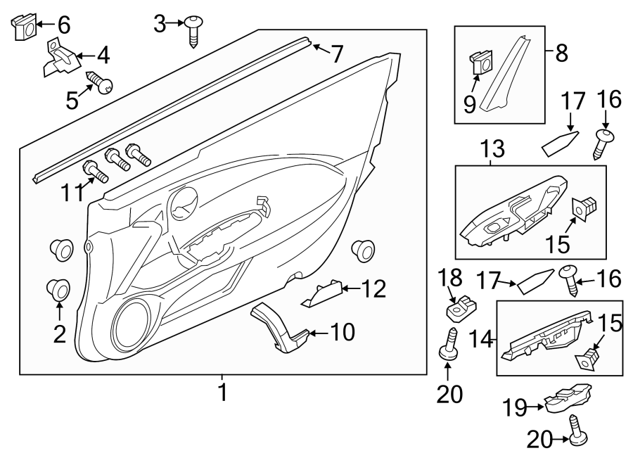 DOOR. INTERIOR TRIM.