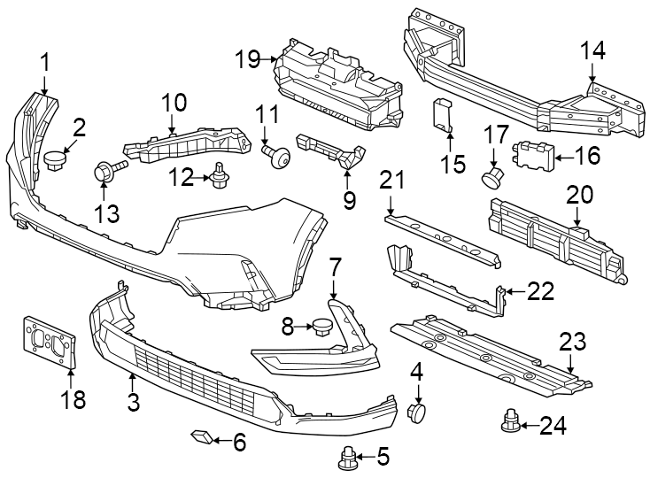 25Front bumper & grille. Bumper & components.https://images.simplepart.com/images/parts/motor/fullsize/4469005.png