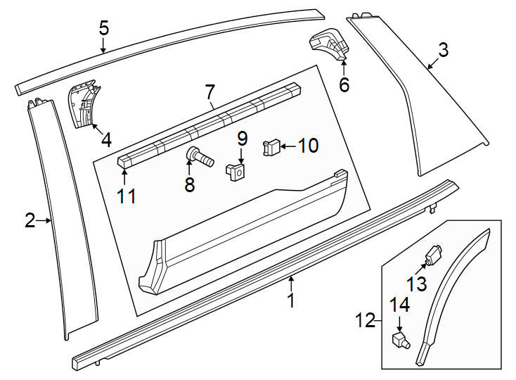 10Rear door. Exterior trim.https://images.simplepart.com/images/parts/motor/fullsize/4469485.png