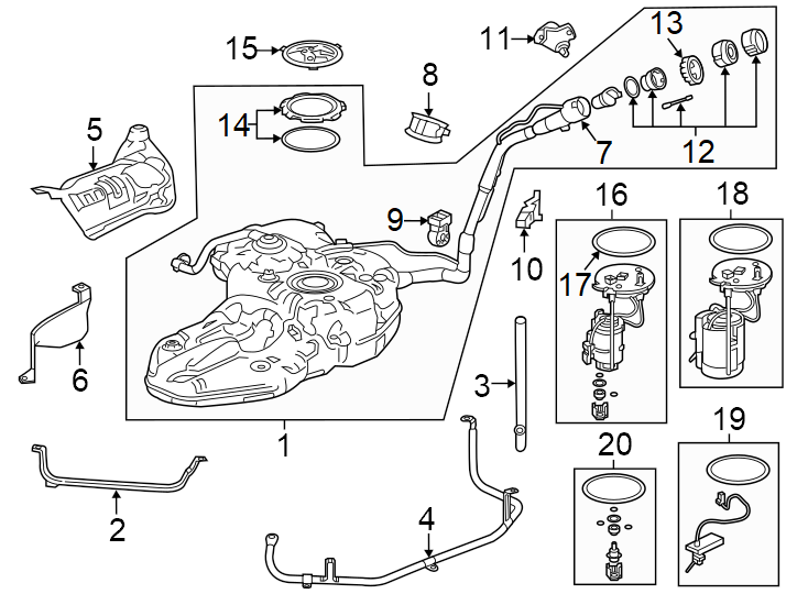 Fuel system components.