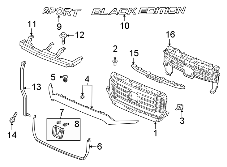 14Front bumper & grille. Grille & components.https://images.simplepart.com/images/parts/motor/fullsize/4476012.png