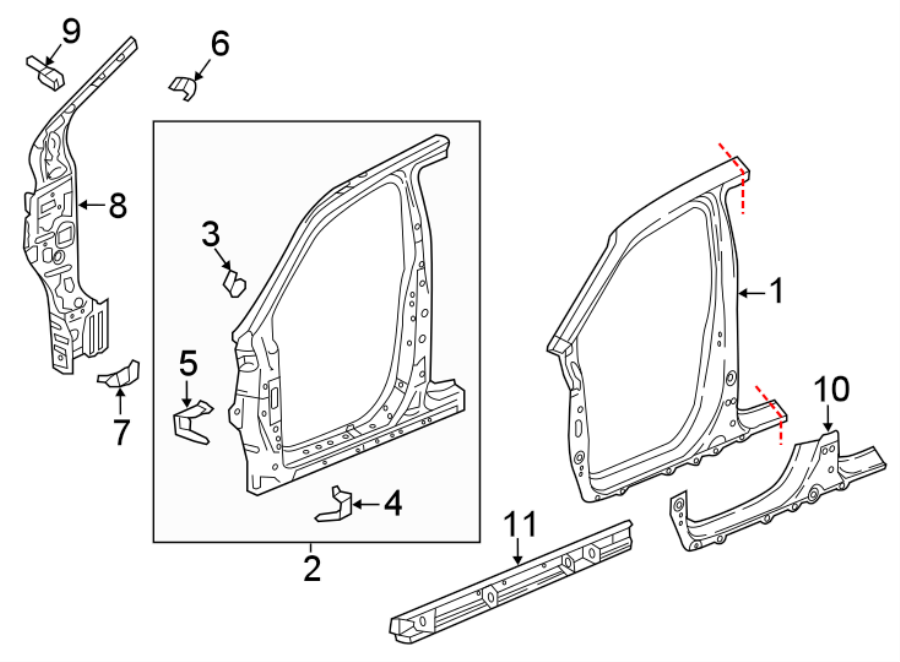 8PILLARS. ROCKER & FLOOR. APERTURE PANEL. HINGE PILLAR.https://images.simplepart.com/images/parts/motor/fullsize/4476435.png