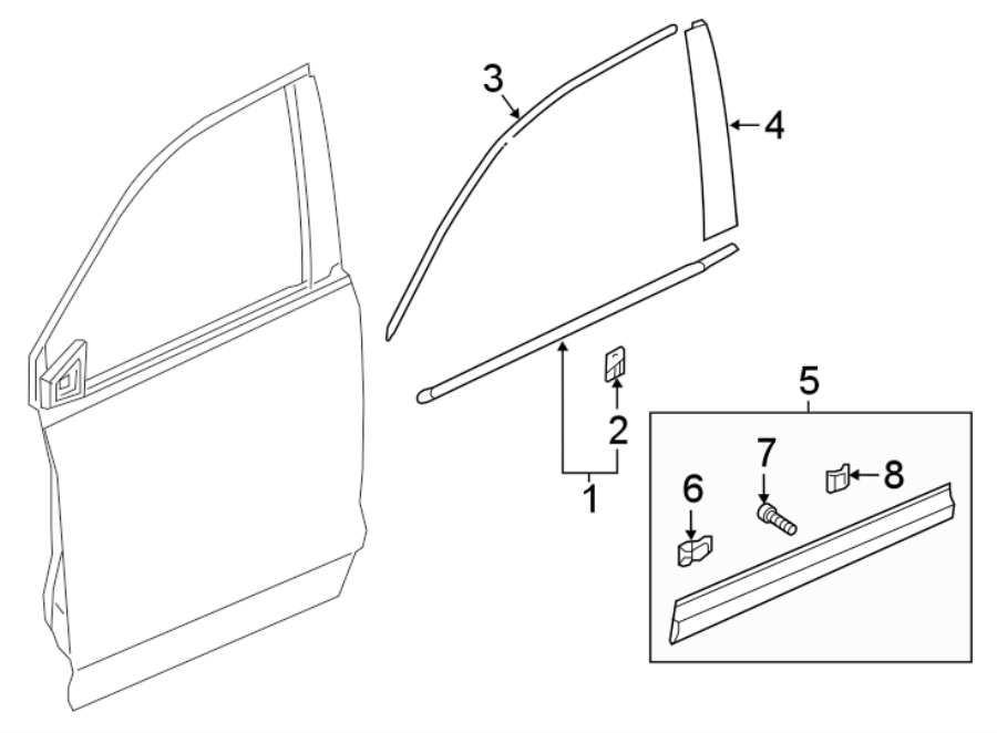 4FRONT DOOR. EXTERIOR TRIM.https://images.simplepart.com/images/parts/motor/fullsize/4476460.png