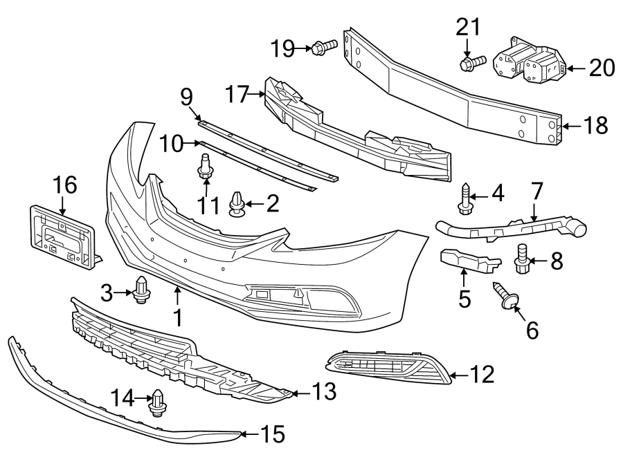 19FRONT BUMPER. BUMPER & COMPONENTS.https://images.simplepart.com/images/parts/motor/fullsize/4482007.png