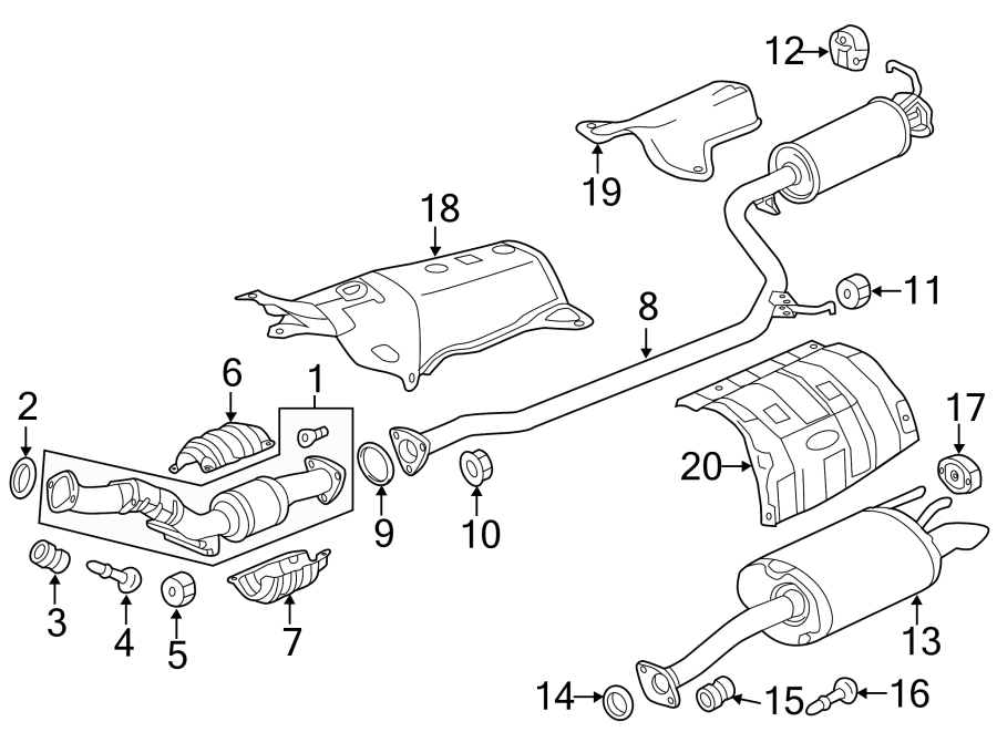 EXHAUST SYSTEM. EXHAUST COMPONENTS.