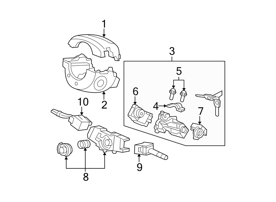 10STEERING COLUMN. SHROUD. SWITCHES & LEVERS.https://images.simplepart.com/images/parts/motor/fullsize/4485220.png