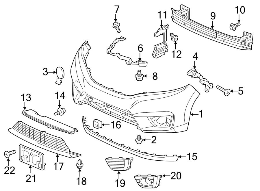 17FRONT BUMPER & GRILLE. BUMPER & COMPONENTS.https://images.simplepart.com/images/parts/motor/fullsize/4487010.png