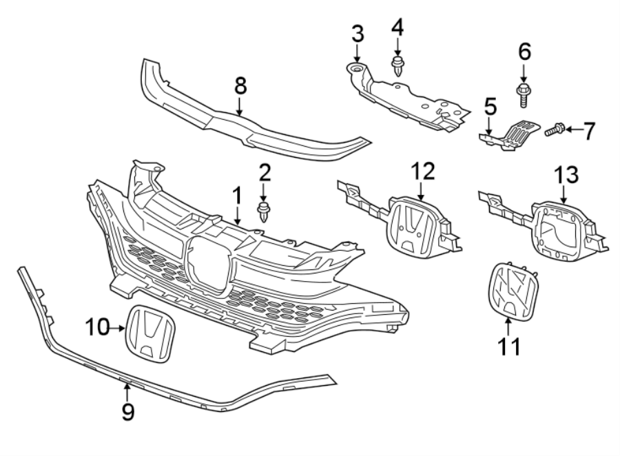 6FRONT BUMPER & GRILLE. GRILLE & COMPONENTS.https://images.simplepart.com/images/parts/motor/fullsize/4487605.png