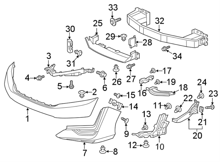 6FRONT BUMPER & GRILLE. BUMPER & COMPONENTS.https://images.simplepart.com/images/parts/motor/fullsize/4490005.png