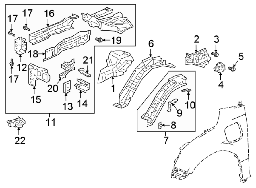 22FENDER. STRUCTURAL COMPONENTS & RAILS.https://images.simplepart.com/images/parts/motor/fullsize/4490086.png