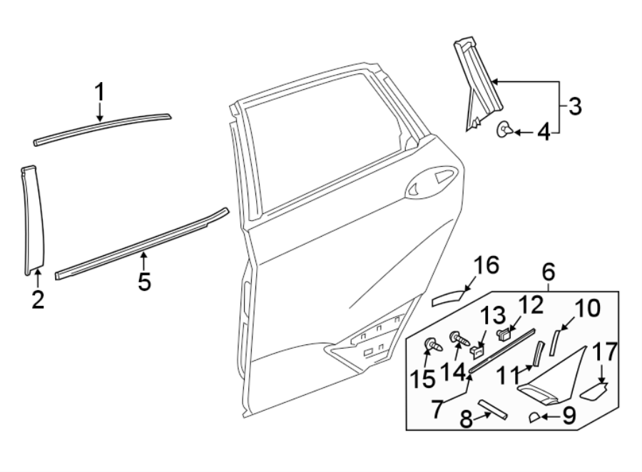 14REAR DOOR. EXTERIOR TRIM.https://images.simplepart.com/images/parts/motor/fullsize/4490342.png