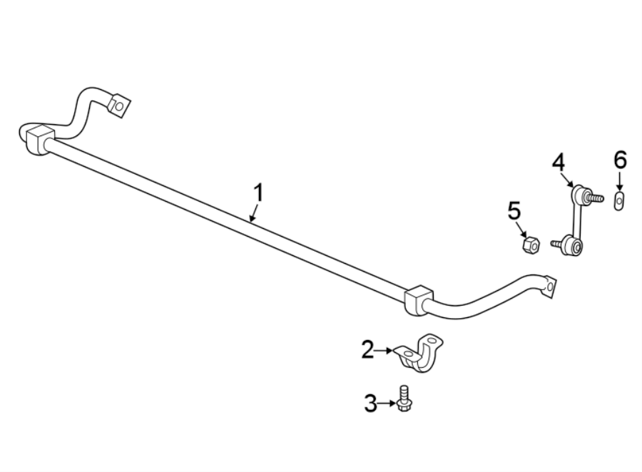 REAR SUSPENSION. STABILIZER BAR & COMPONENTS.