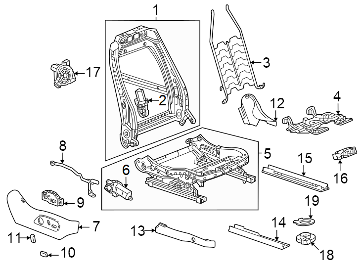 19Frames & shields. Inner. Outer. Seat back. Seat cushion. Seat heater. W/POWER.https://images.simplepart.com/images/parts/motor/fullsize/4493360.png