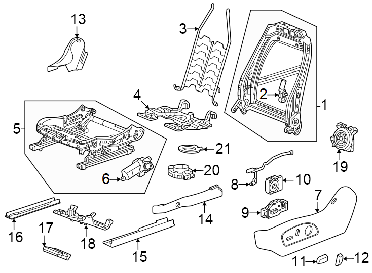 10Frames & shields. Inner. Lumbar. Outer. Seat adjust. Seat back. Seat cushion. W/MEMORY. W/O memory.https://images.simplepart.com/images/parts/motor/fullsize/4493370.png